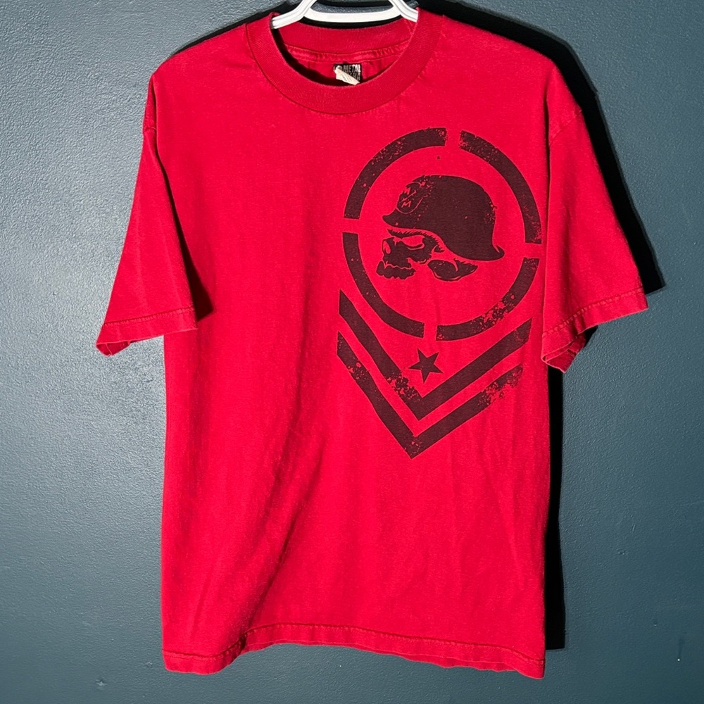 Vintage Metal Mulisha Red Tee with Skull Emblem
